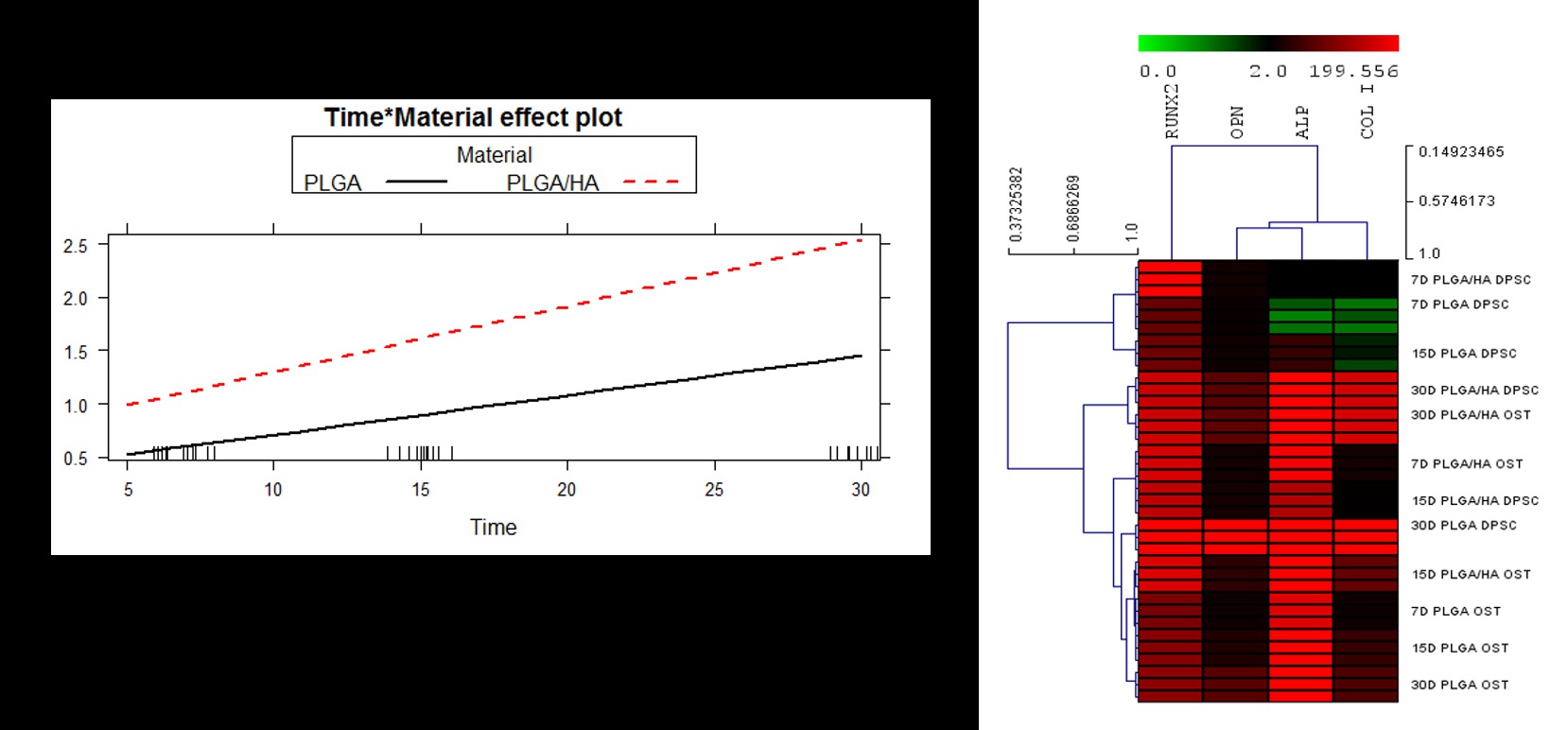 Results of cell proliferation and osteogenic differentiation